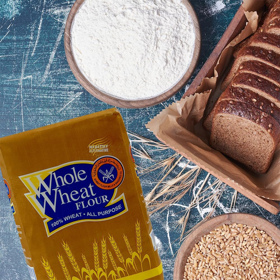 KFMB Brown Flour 1kg Fortified Whole Wheat Flour with Iron & Folic Acid Smooth Dough Texture,Premium Stone-Ground Atta for Soft Chapati, Bread &...
