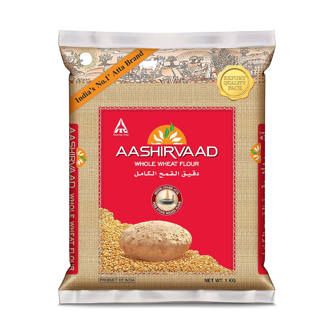 Aashirvaad Whole Wheat Flour, Made from Indian Wheat, Aashirvaad Whole Wheat Flour, Made from Indian Wheat, 1.1kg