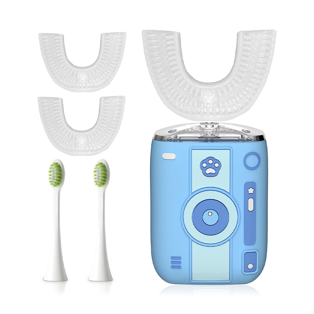 yeklike Hands-Free Sonic Electric Toothbrush | 360° Oral Cleaning & LED Teeth Whitening | Food-Grade Silicone, IPX7 Waterproof | Adult Size