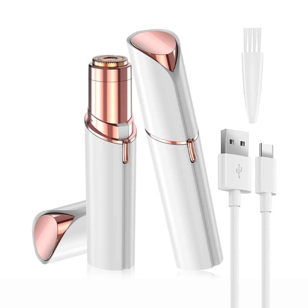 Vexloria Rechargeable Facial Hair Remover for Women Painless Face Hair Trimmer (White)