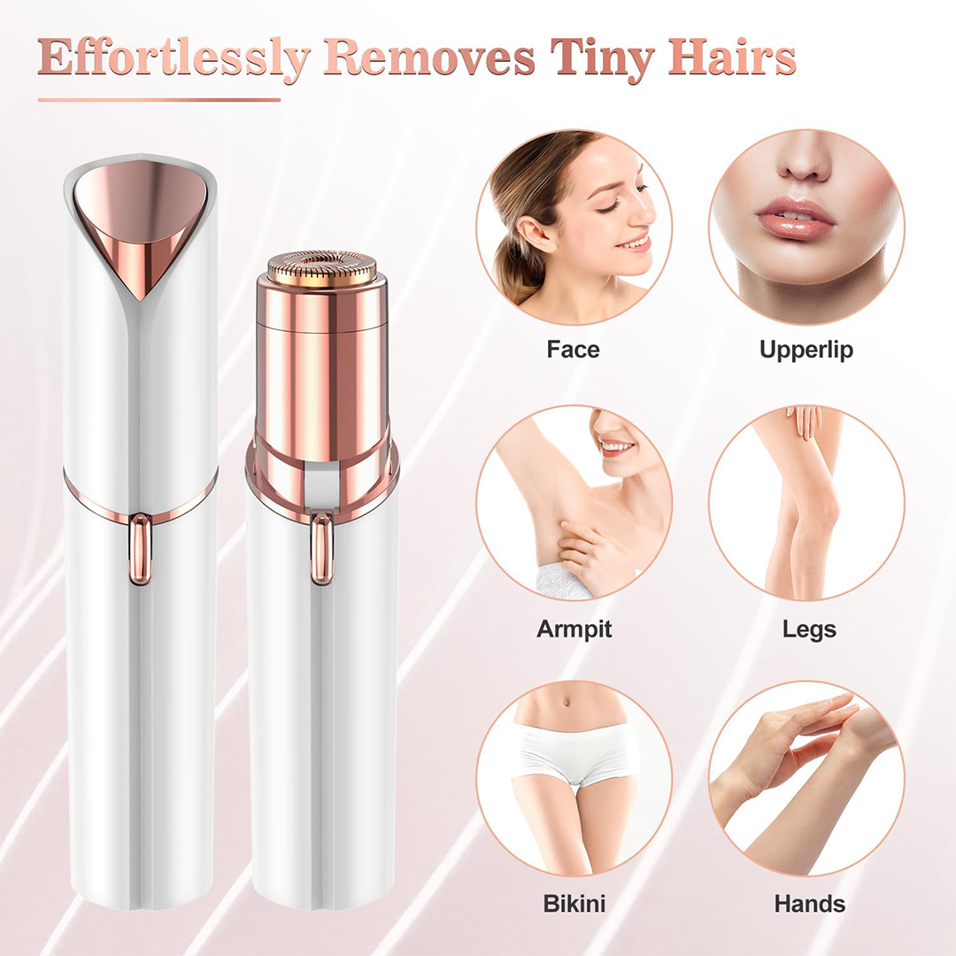 Vexloria Rechargeable Facial Hair Remover for Women Painless Face Hair Trimmer (White)