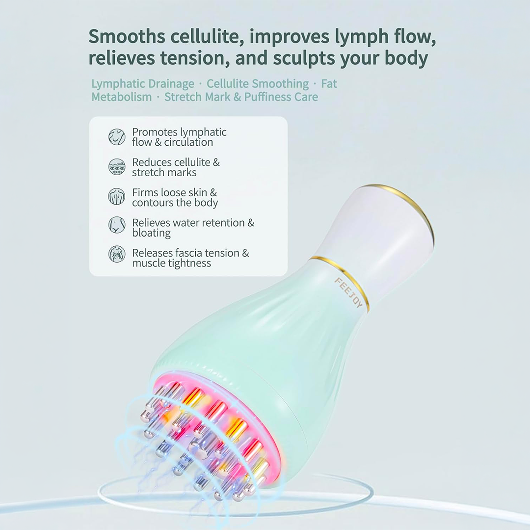 Lymphatic Drainage & Body Sculpting Massager Microcurrent, Heat & Vibration, Gradient Green