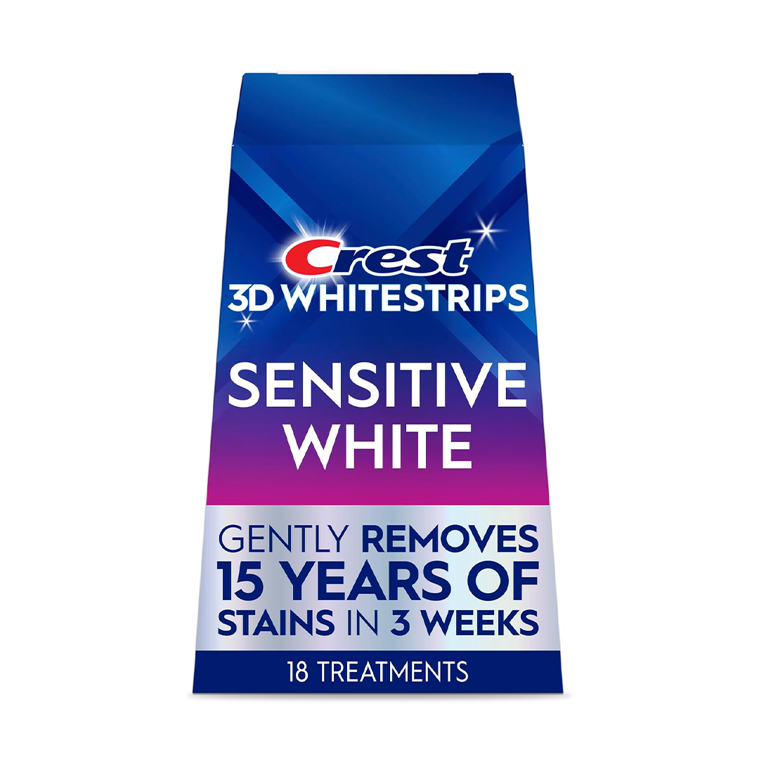 Crest 3D Whitestrips Sensitive White Teeth Whitening Kit, 18 Treatments