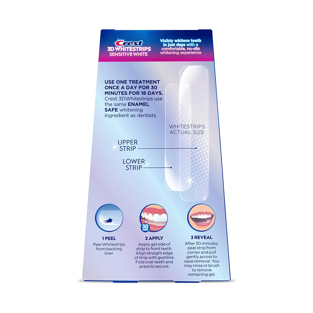 Crest 3D Whitestrips Sensitive White Teeth Whitening Kit, 18 Treatments