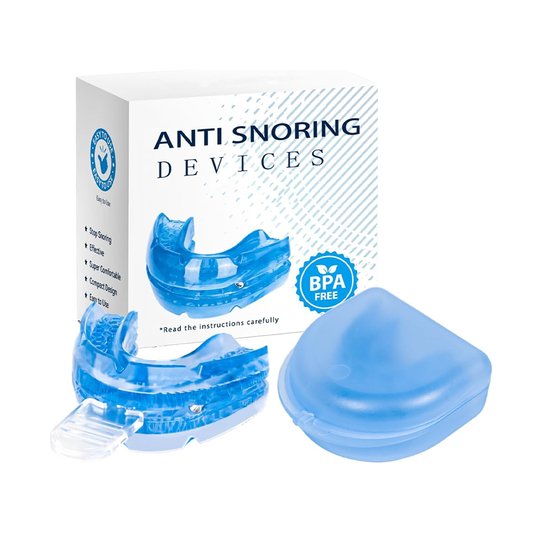 Reusable Adjustable Anti Snoring Mouth Device Silicone Sleep Aid Guard for Improved Breathing & Reduced Snoring
