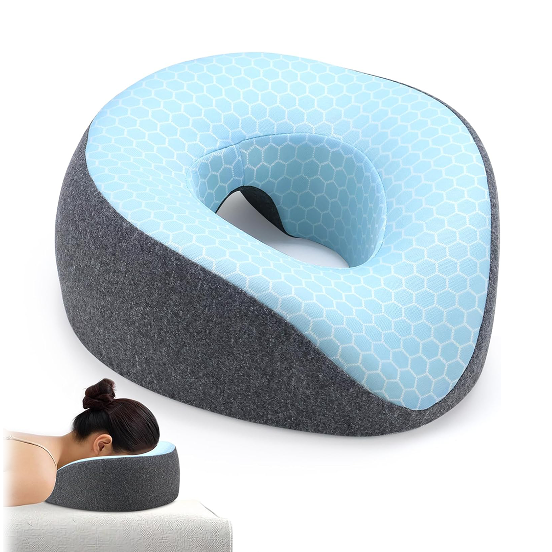 SeiriHelper Massage Pillow Head-Hole Ergonomic Face Cushion with Removable Cover