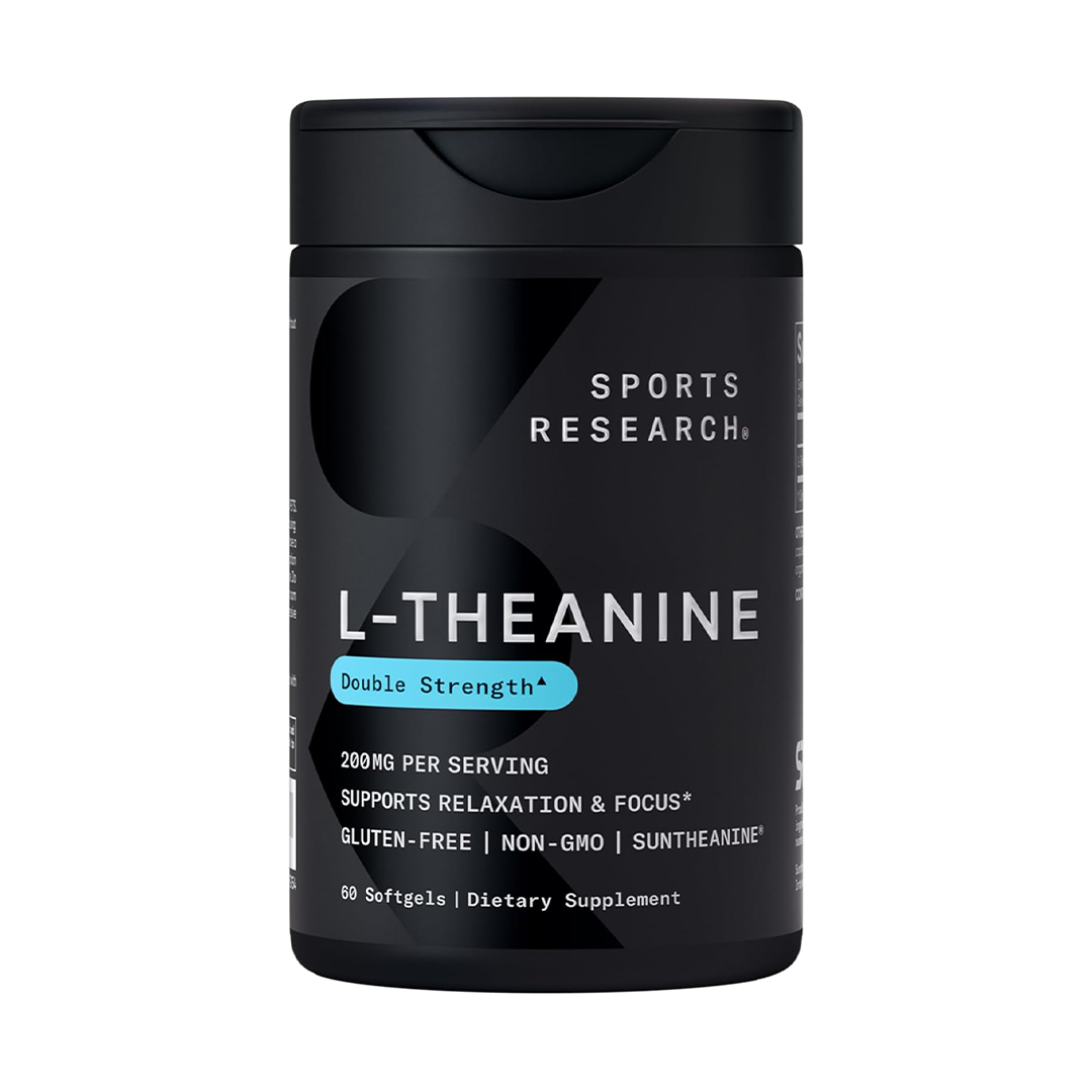Sports Research L Theanine 200mg Softgels 60 Count