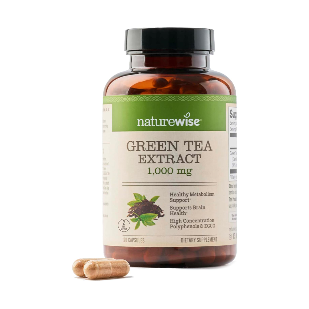 NatureWise Green Tea Extract Capsules for Weight Management & Antioxidant Support