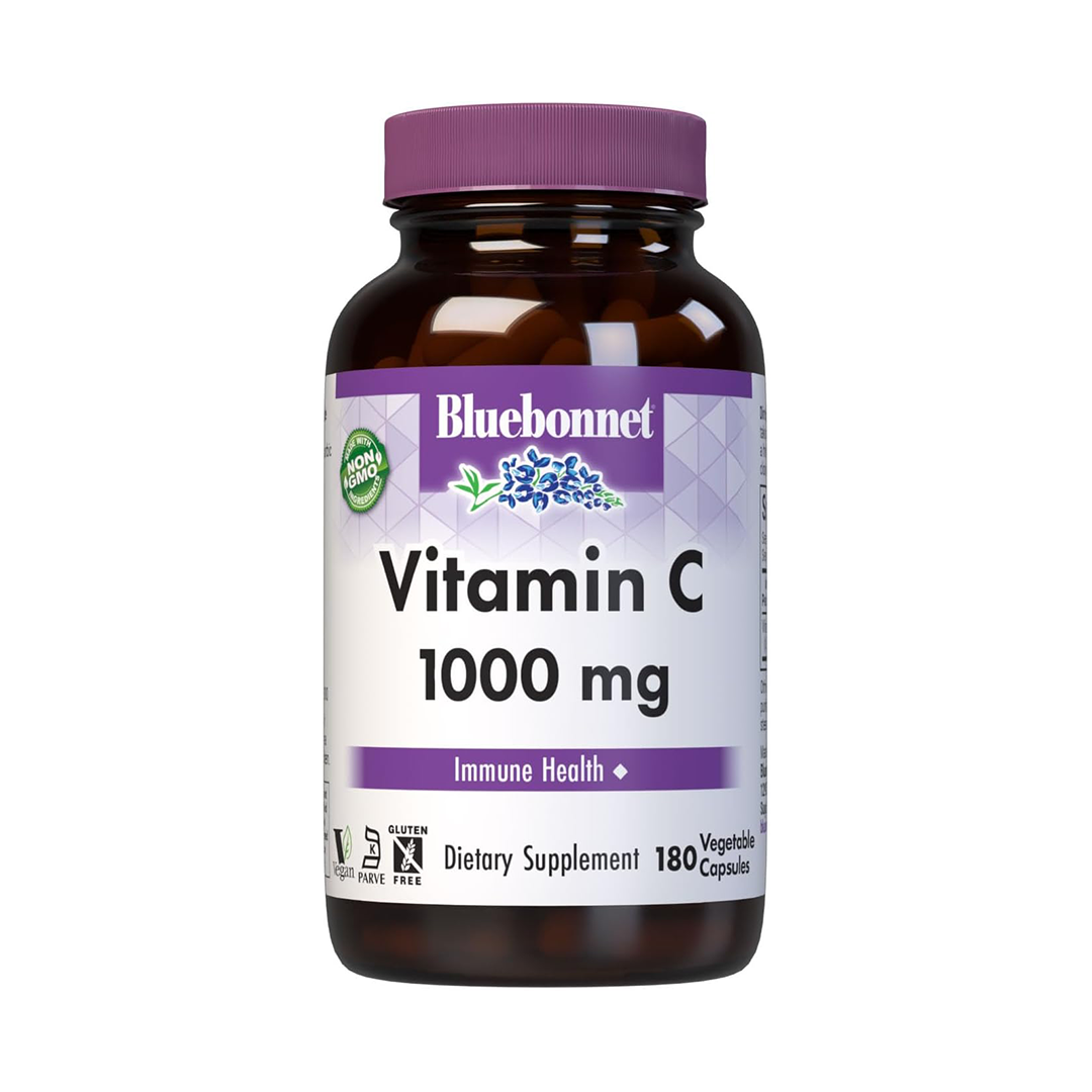Bluebonnet Vitamin C 1000mg Capsules Immune Health Dietary Supplement 180 Vegetarian Capsules