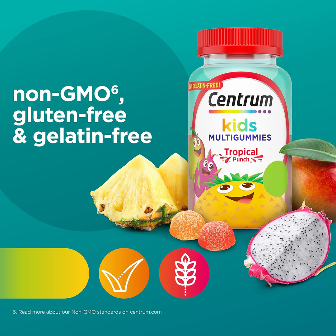 Centrum Kids Multivitamin Gummies Tropical Punch Flavor Children's Daily Multivitamin Supplement 150 Gummies