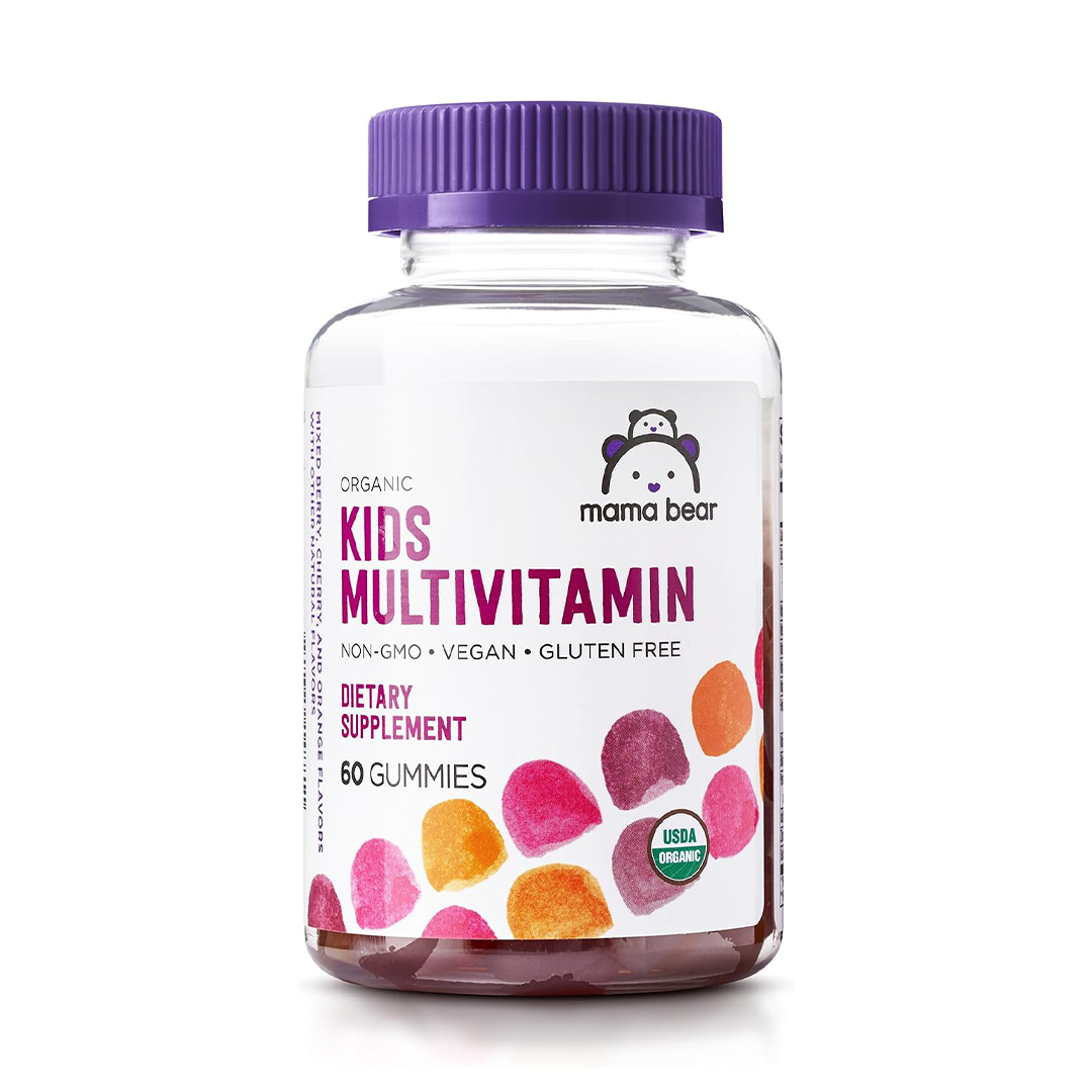 Mama Bear Kids Multivitamin Gummies Organic Non-GMO Vegan Gluten Free Dietary Supplement 60 Gummies