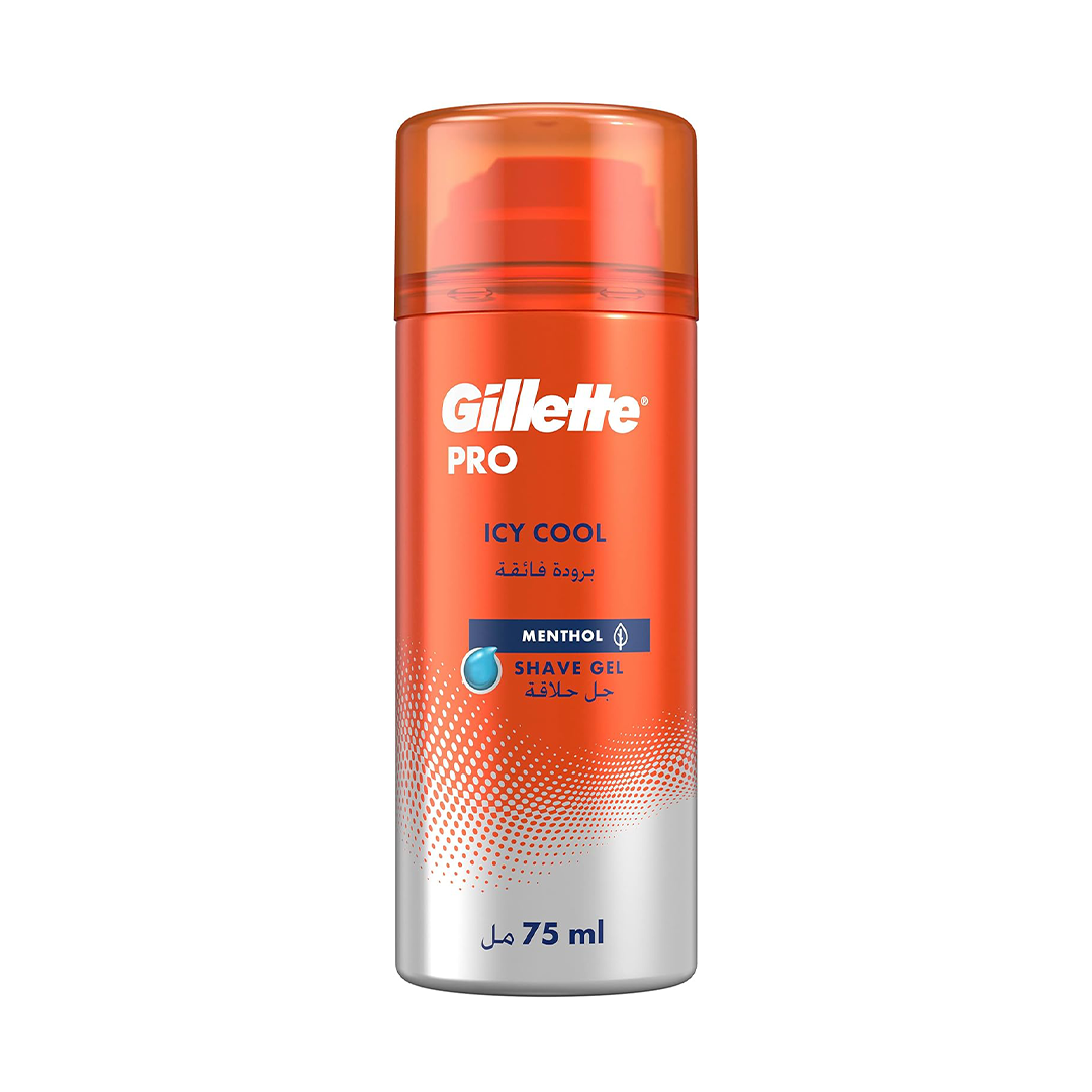 Gillette Pro Icy Cool Menthol Shave Gel 75ml Cooling Men Shaving Gel for Smooth Razor Glide & Fresh Skin Feel