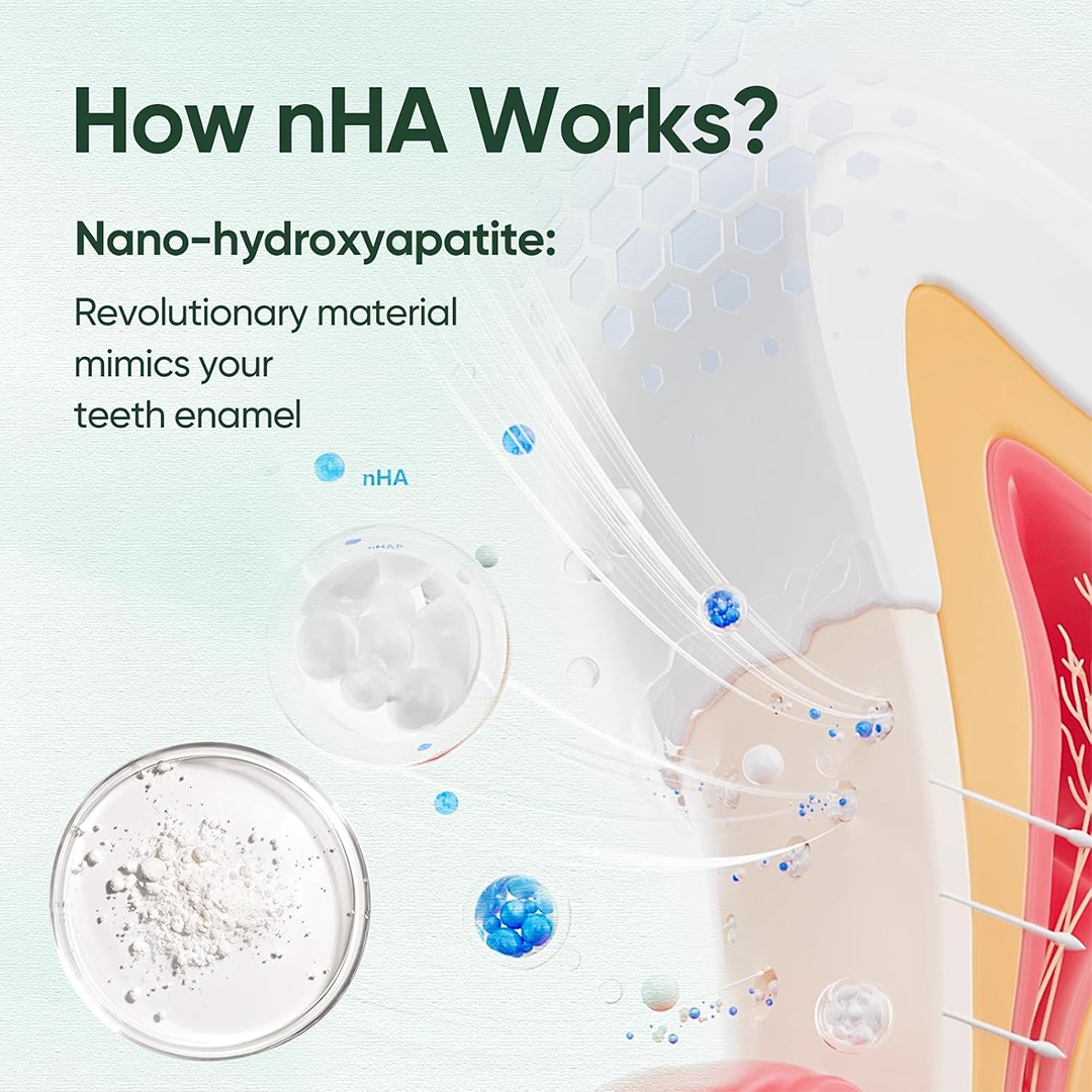 MySmile Fluoride Free Nano Hydroxyapatite Toothpaste for Sensitive Teeth Enamel Support Remineralization Bright Teeth and Fresh Breath Misty Mint 120g