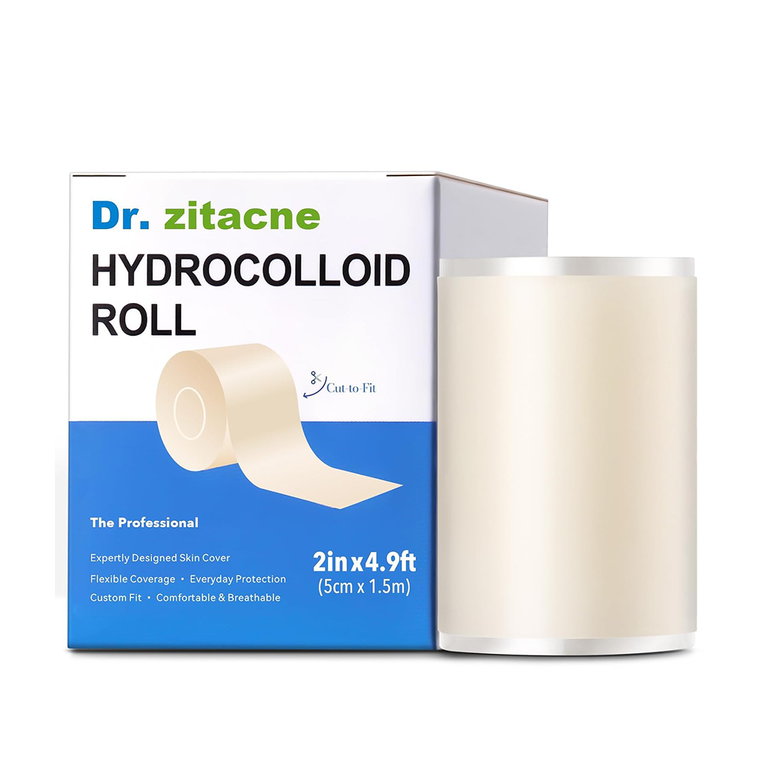 Dr Zitacne Hydrocolloid Roll Tape Cut to Size Skin Friendly Adhesive Patch for Face Heels and Body Five Centimeter by One Point Five Meter