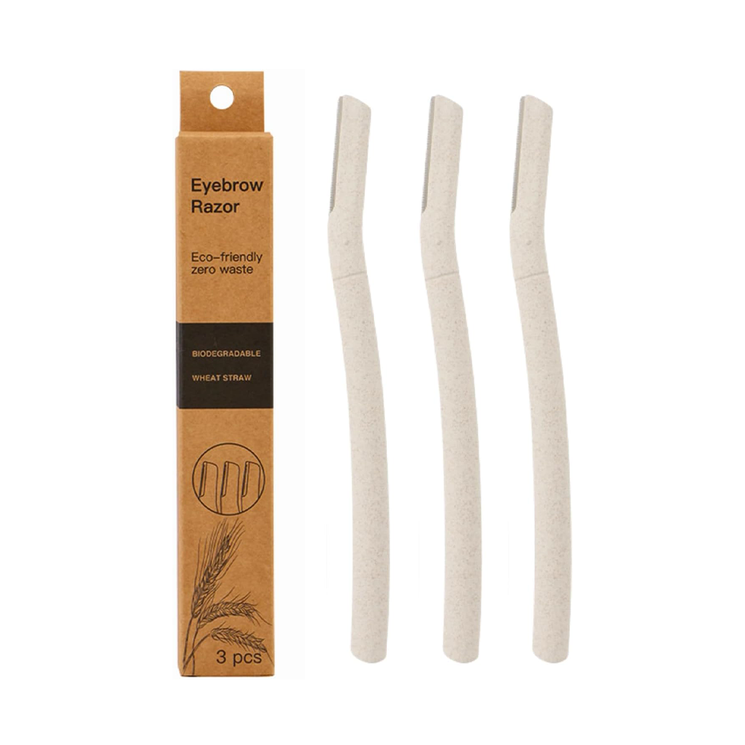 Eco Friendly Dermaplane Eyebrow Razors for Women Facial Hair Removal Upper Lip Peach Fuzz and Eyebrow Shaping Three Pack