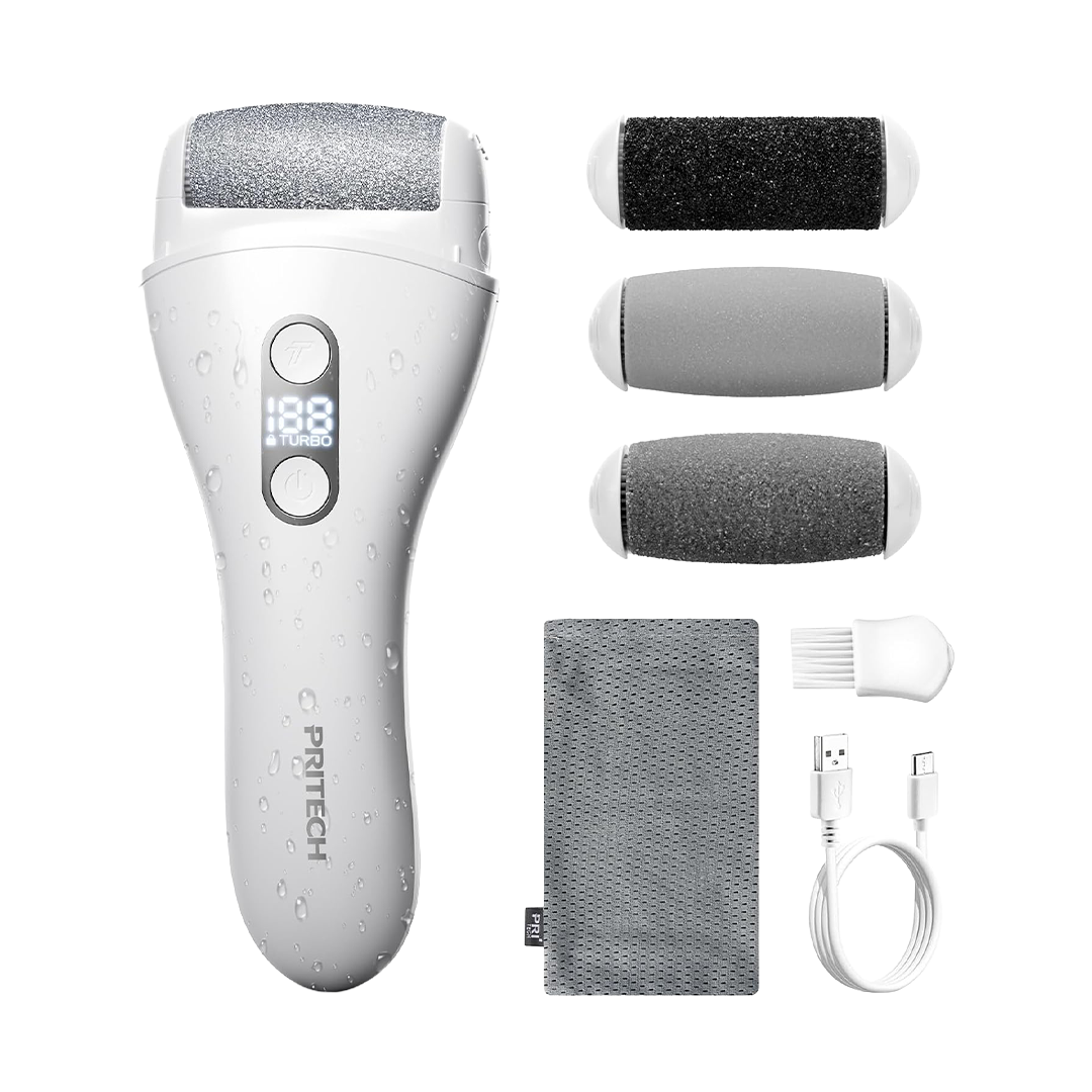 PRITECH Rechargeable Waterproof Electric Foot File and Callus Remover Kit