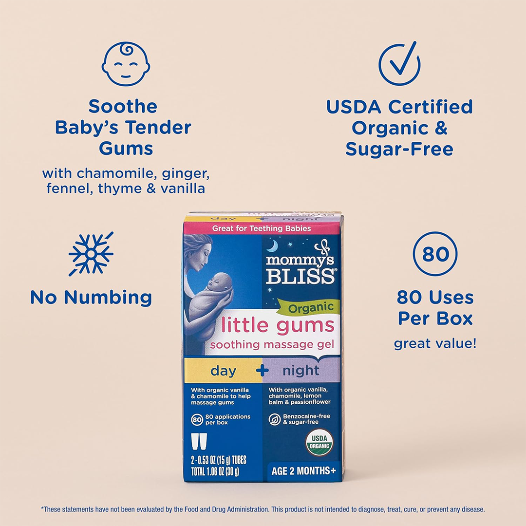 Mommys Bliss Organic Little Gums Soothing Gel Day & Night, Teething Relief
