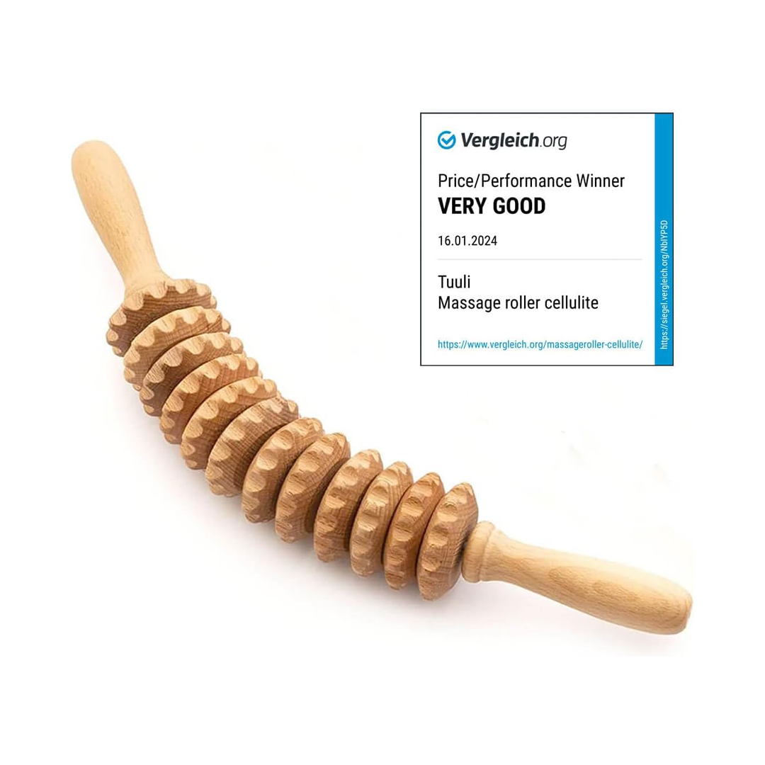 Wooden Cellulite Roller Massager Deep Tissue Slimming Stick