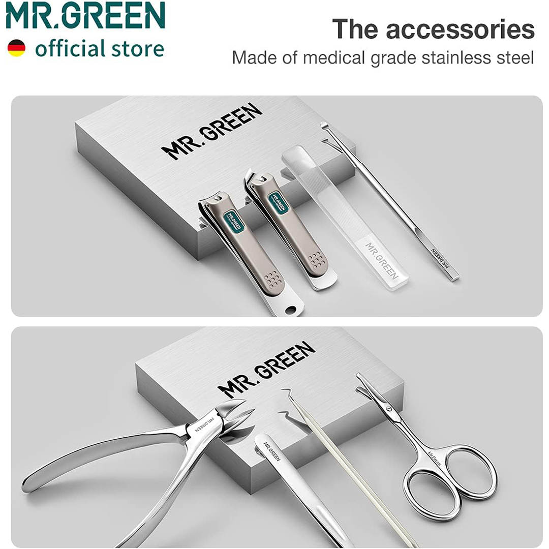 Mr. Green Premium Nail Clipper Set 10-in-1 Stainless Steel Kit