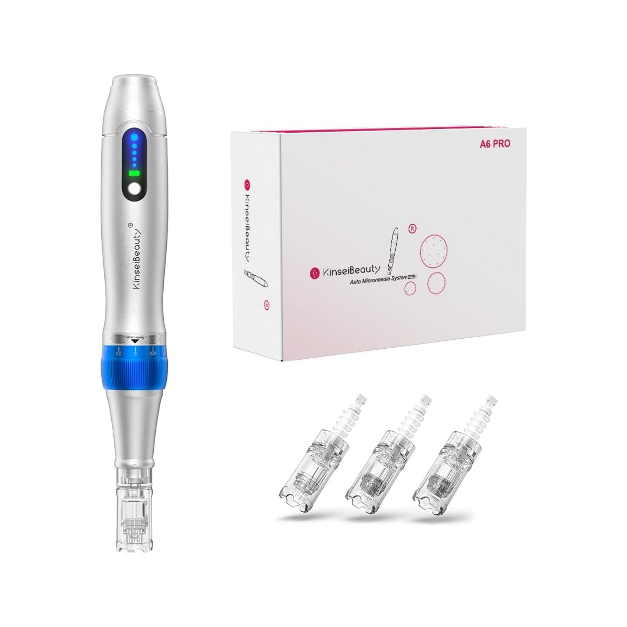 Professional Wireless Microneedling Pen Ultima A6 Pro 5 Speed Adjustable Skin Care Device with 12 Pin 24 Pin and 36 Pin Cartridges